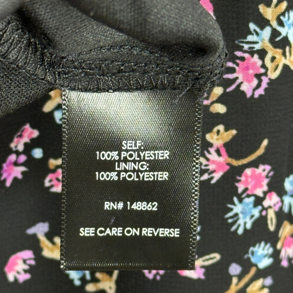 Torrid Chiffon Midi Dress Women 2 Black Floral NWT Cottagecore Boho Feminine - Picture 8 of 9